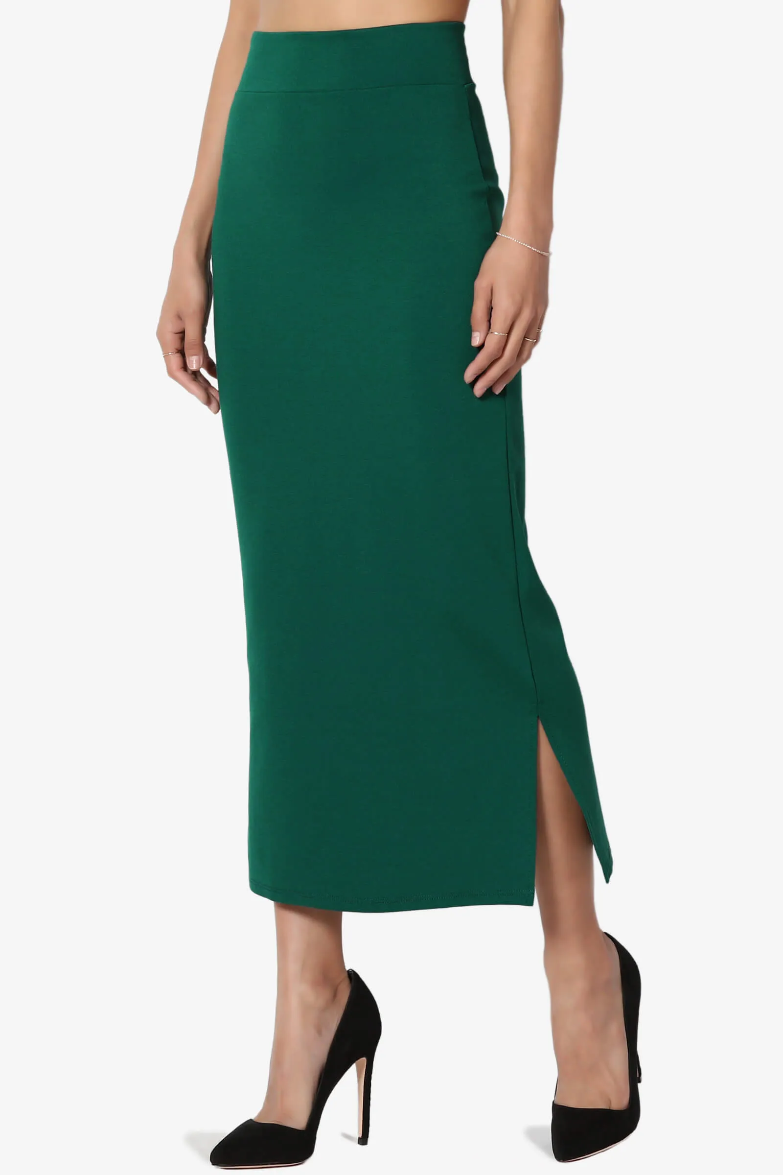 Carleta Mid Calf Pencil Skirt PLUS