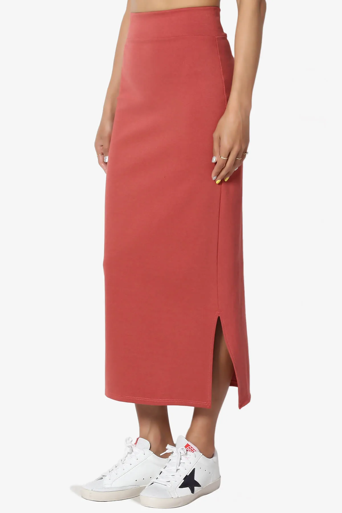 Carleta Mid Calf Pencil Skirt PLUS