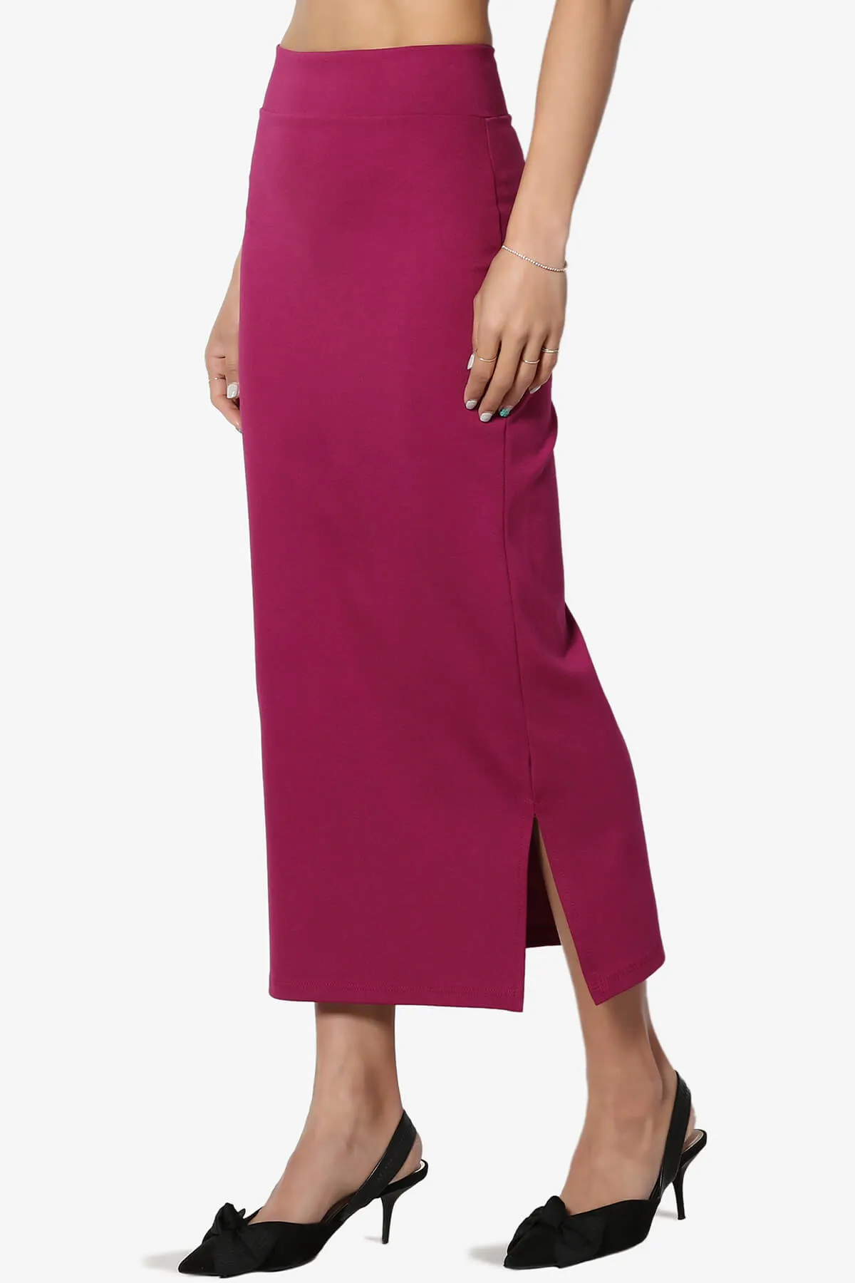 Carleta Mid Calf Pencil Skirt PLUS