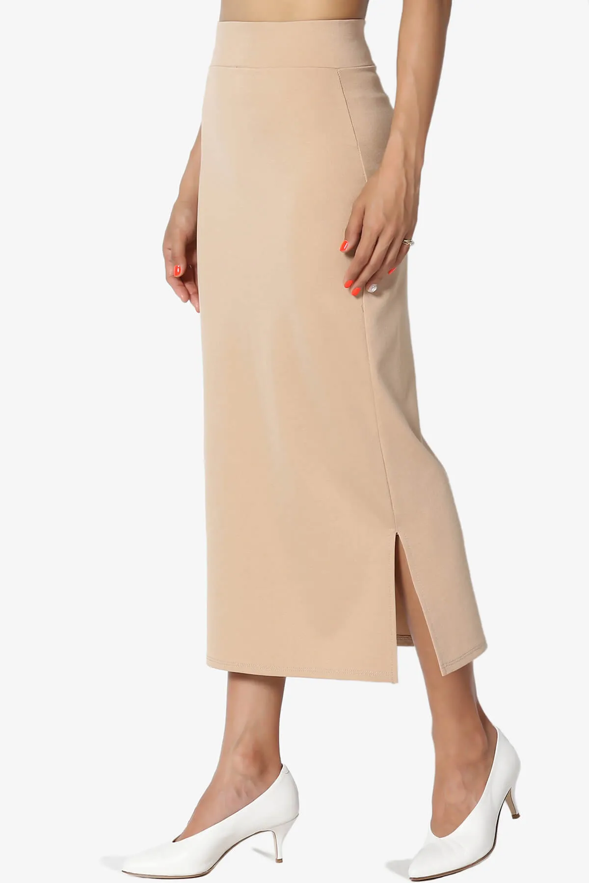 Carleta Mid Calf Pencil Skirt PLUS