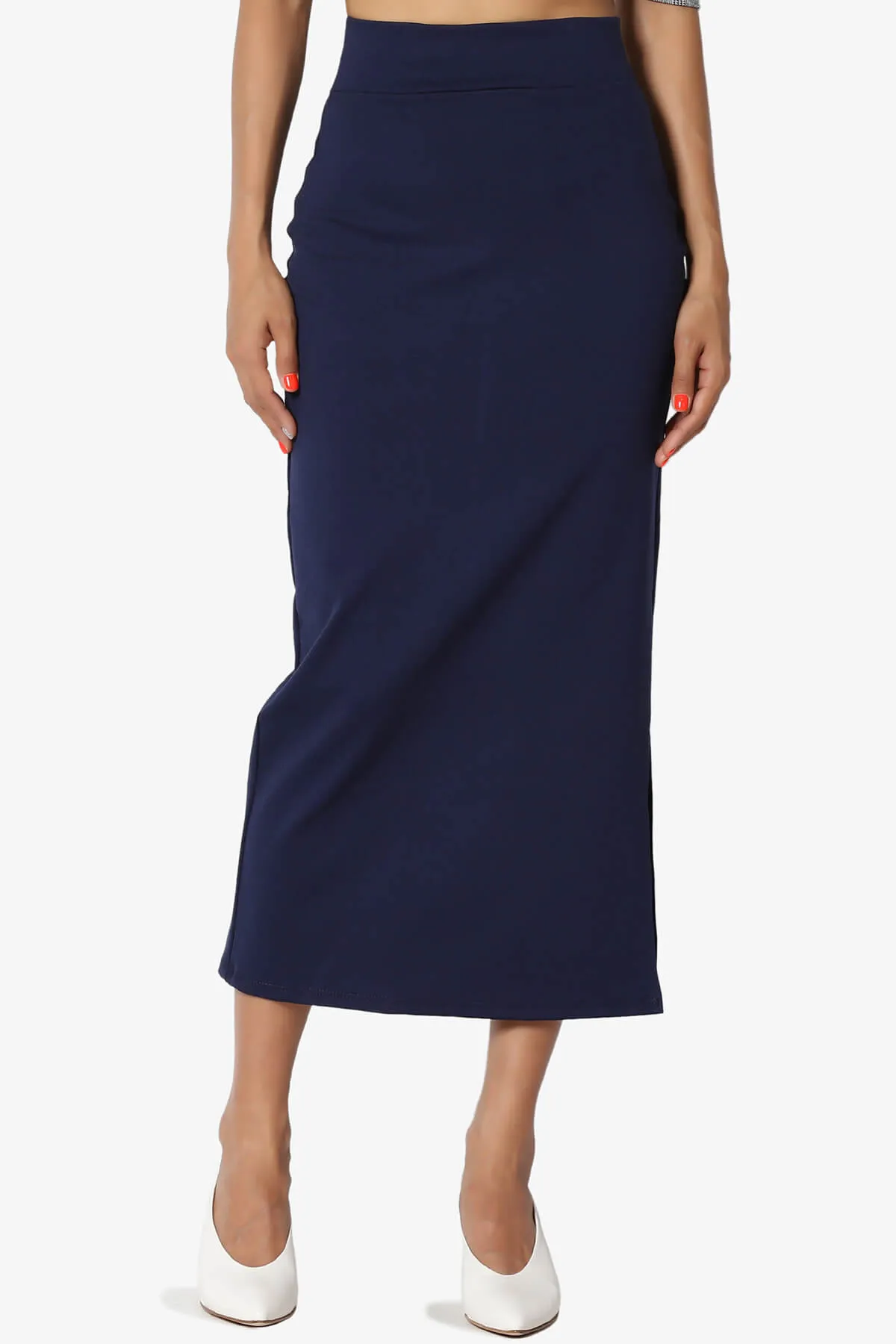 Carleta Mid Calf Pencil Skirt PLUS