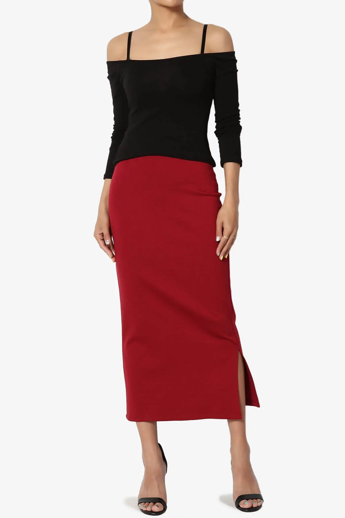 Carleta Mid Calf Pencil Skirt PLUS