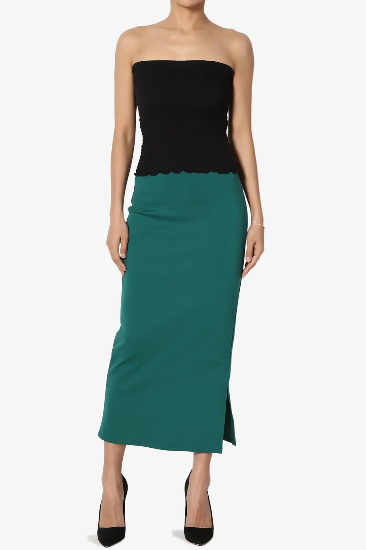 Carleta Mid Calf Pencil Skirt PLUS