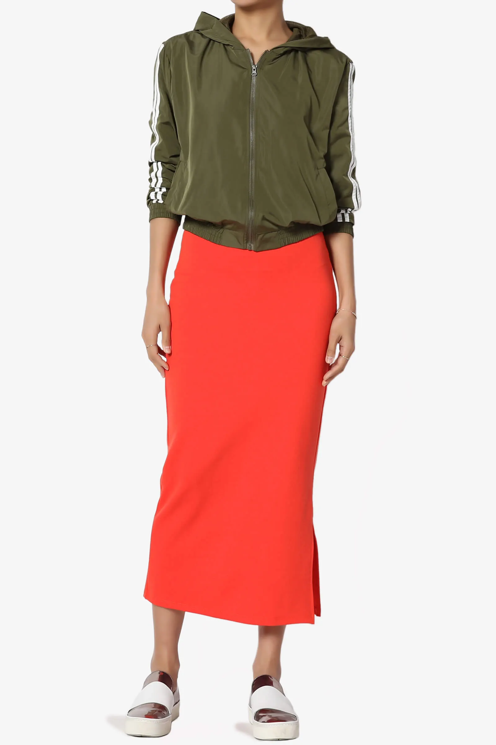 Carleta Mid Calf Pencil Skirt PLUS