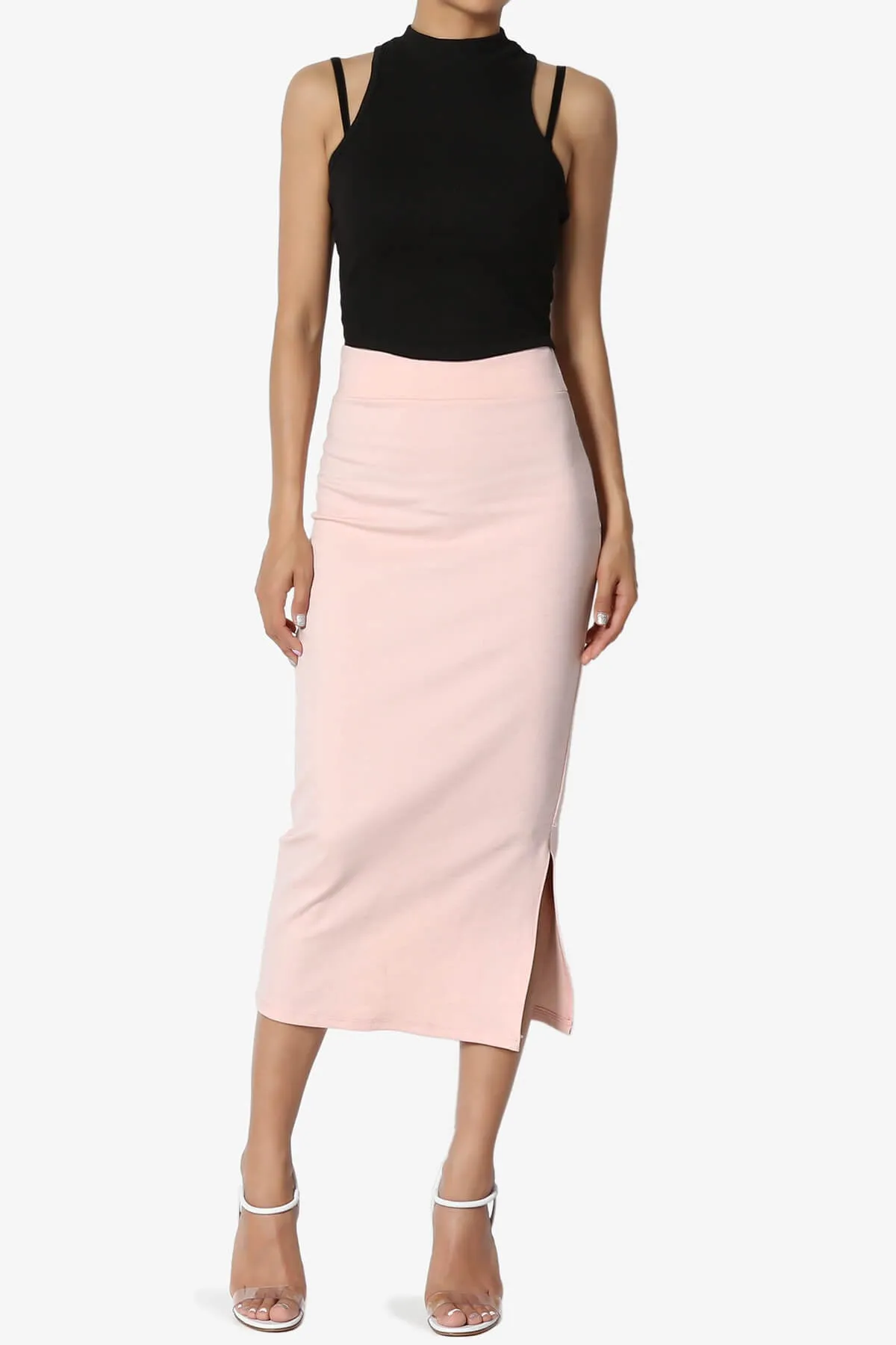 Carleta Mid Calf Pencil Skirt PLUS