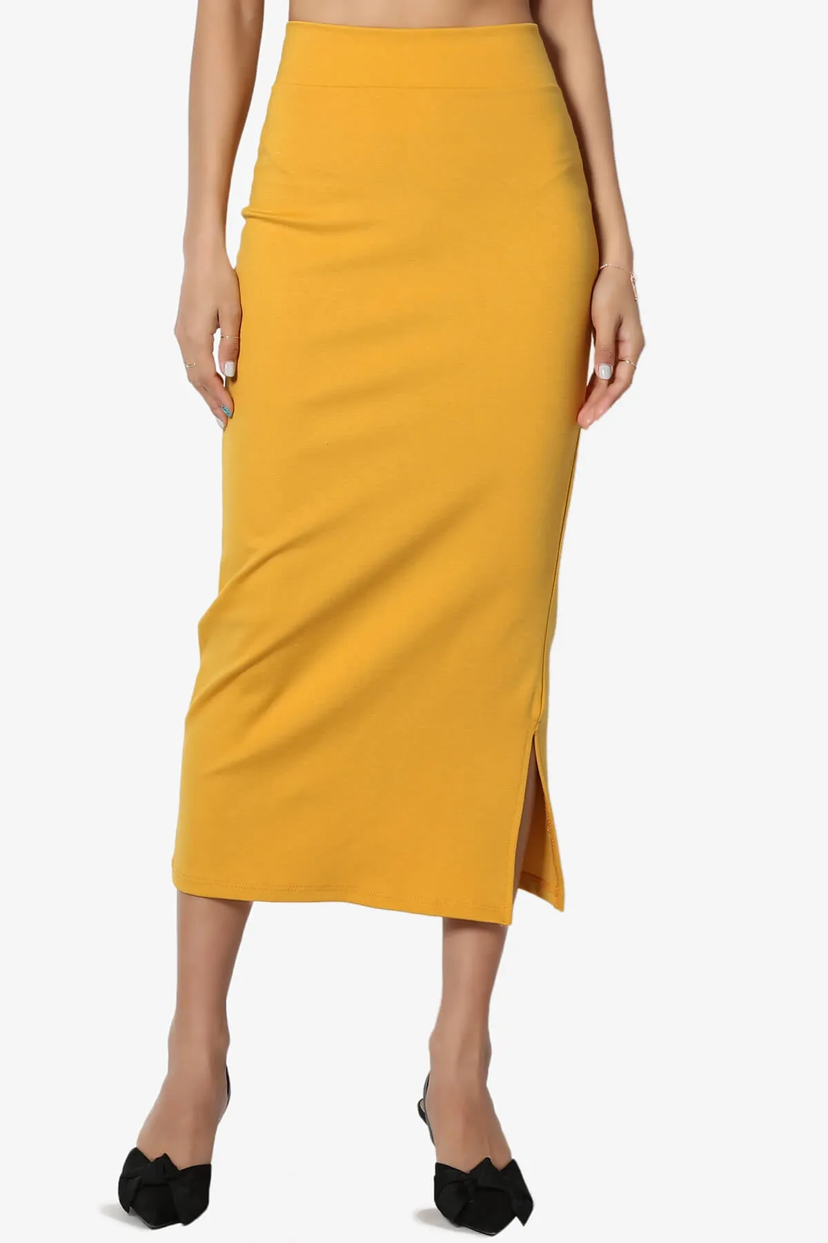 Carleta Mid Calf Pencil Skirt PLUS