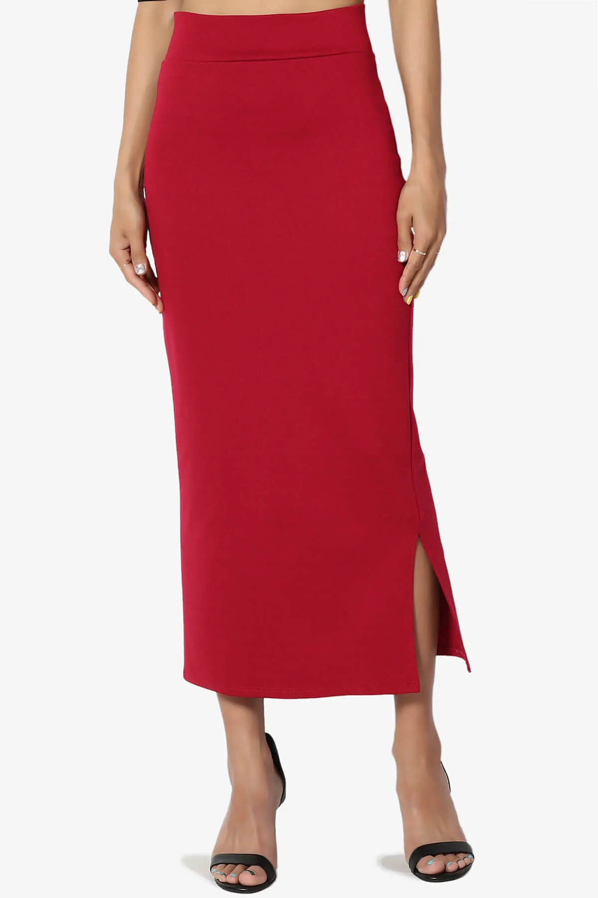 Carleta Mid Calf Pencil Skirt PLUS