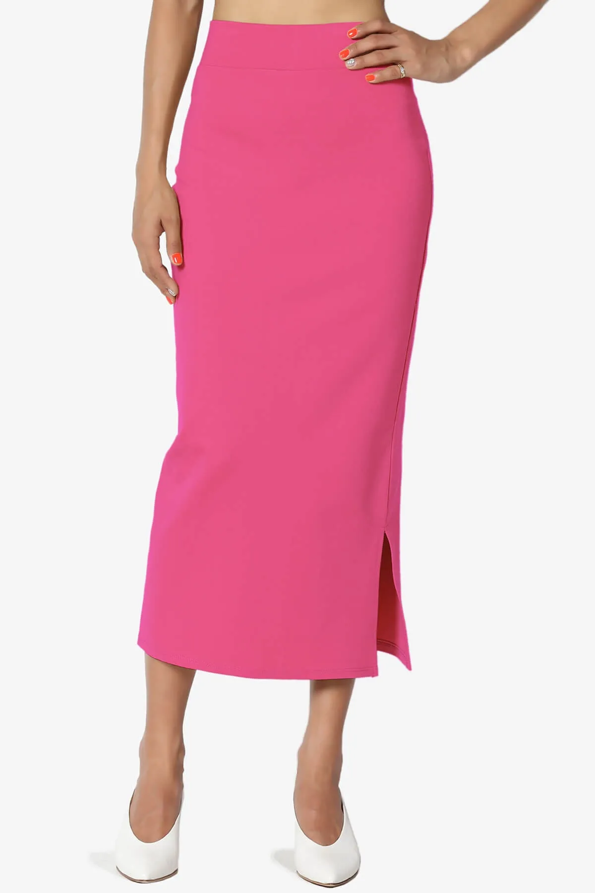 Carleta Mid Calf Pencil Skirt PLUS
