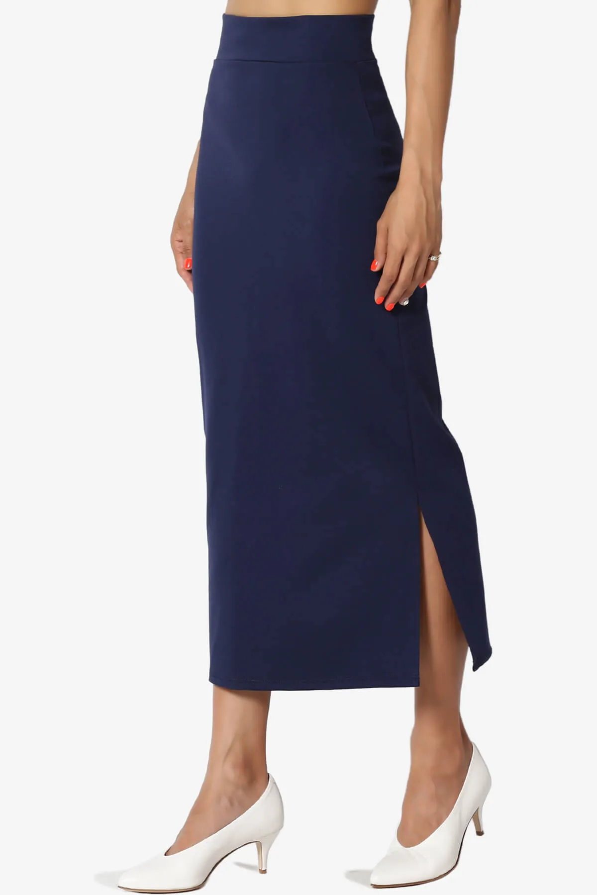 Carleta Mid Calf Pencil Skirt PLUS