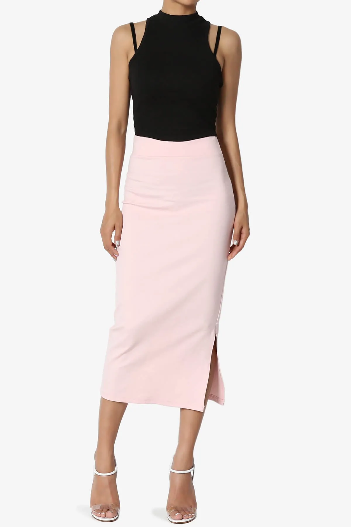 Carleta Mid Calf Pencil Skirt PLUS