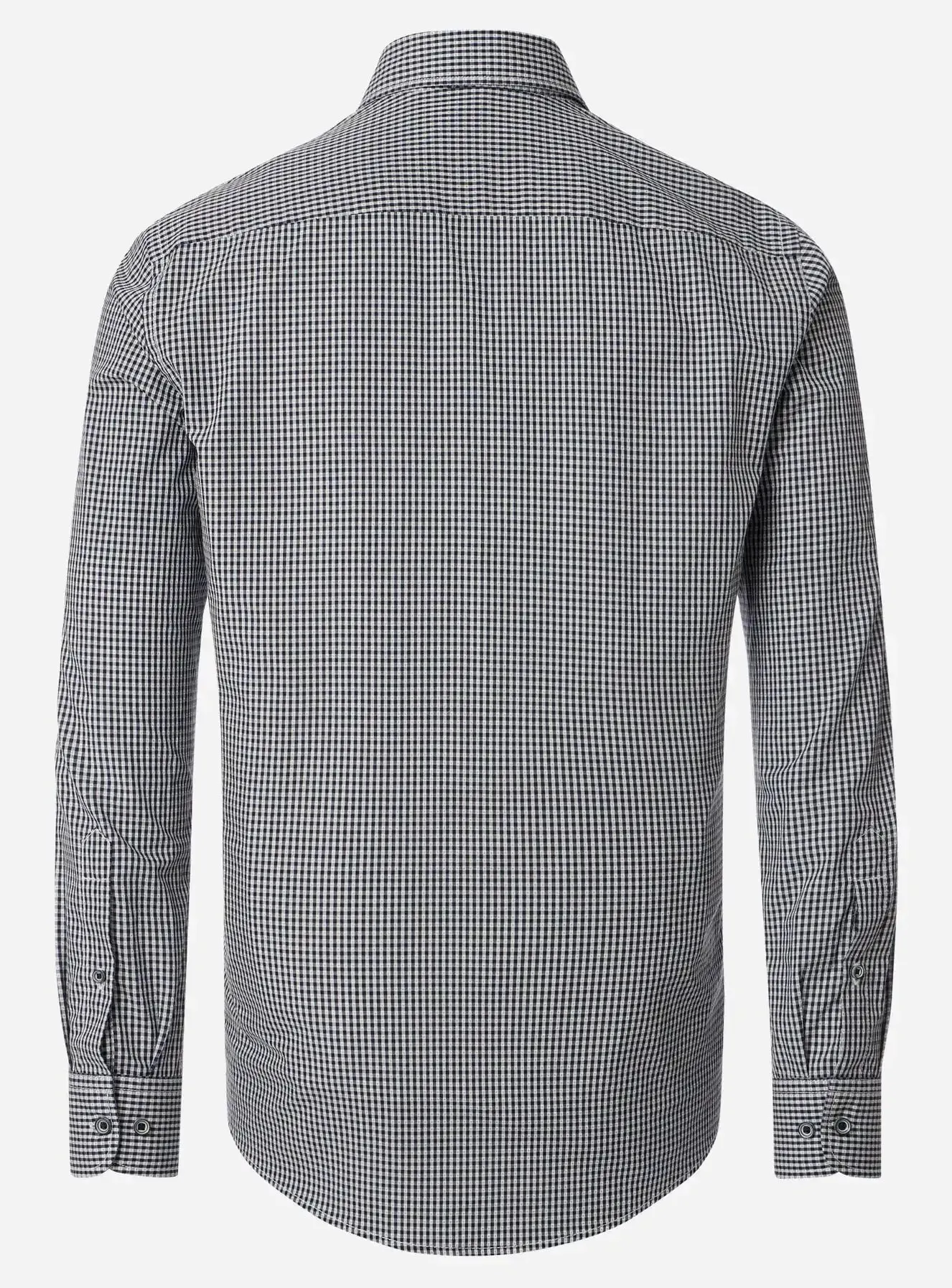 Casa Moda Long Sleeve Casual Fit Gingham Shirt Navy/Green