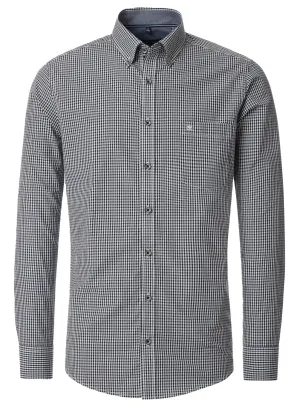 Casa Moda Long Sleeve Casual Fit Gingham Shirt Navy/Green