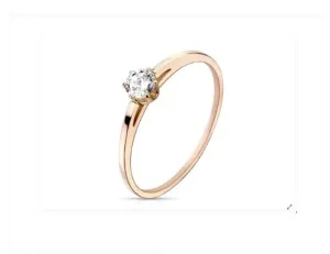 Children's Rings:  Surgical Steel with Rose Gold IP, and AAA CZ - Size 6