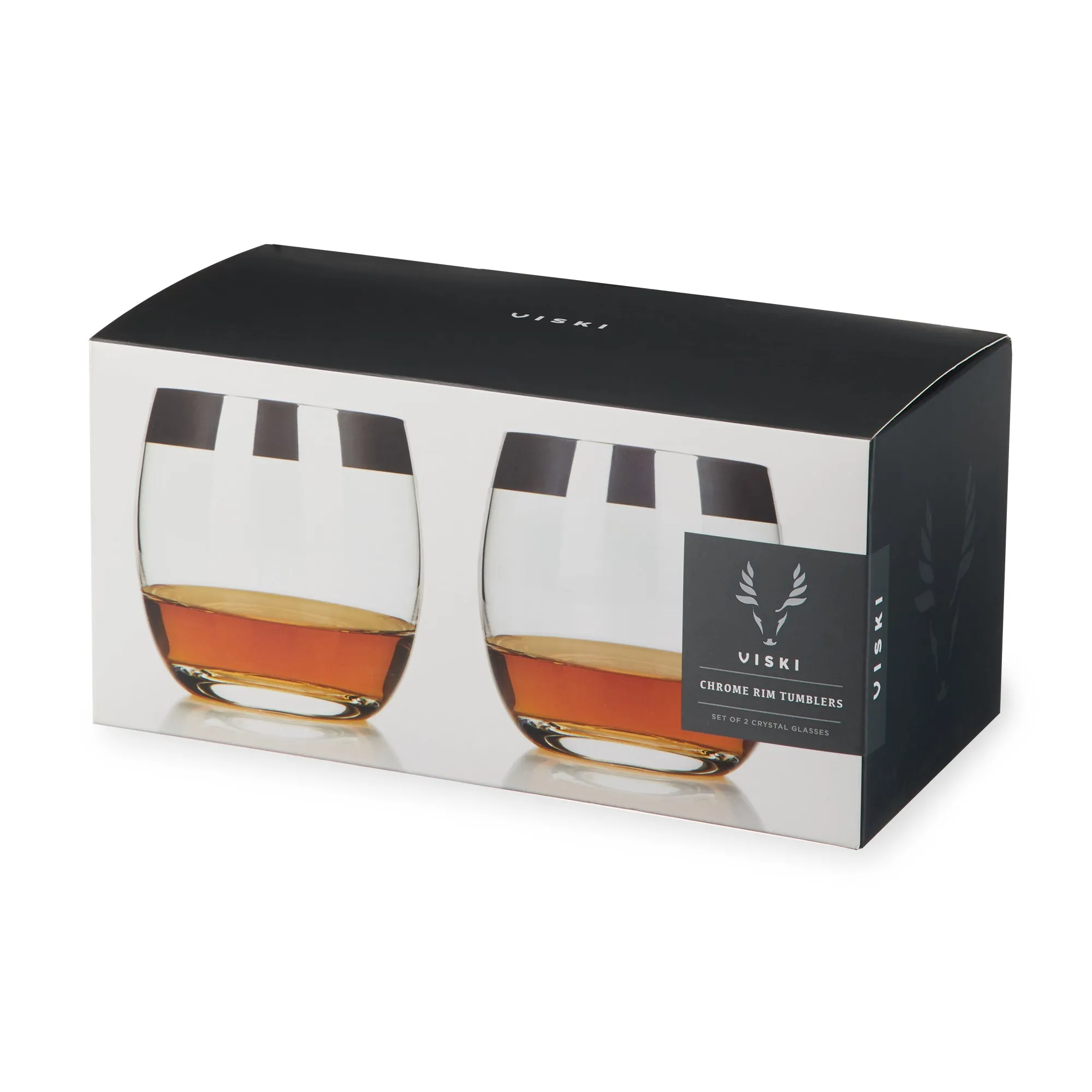 CHROME RIM CRYSTAL TUMBLERS