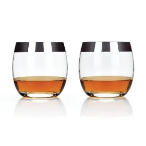 CHROME RIM CRYSTAL TUMBLERS
