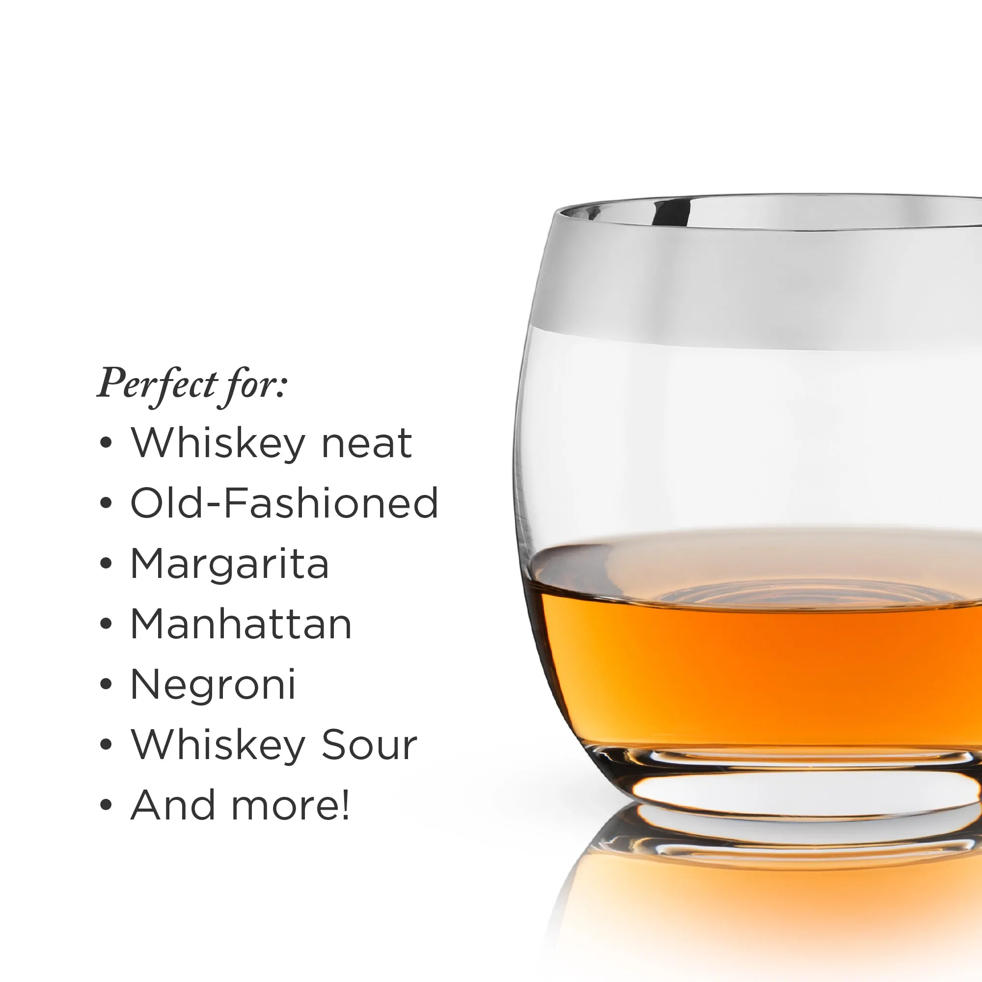 CHROME RIM CRYSTAL TUMBLERS
