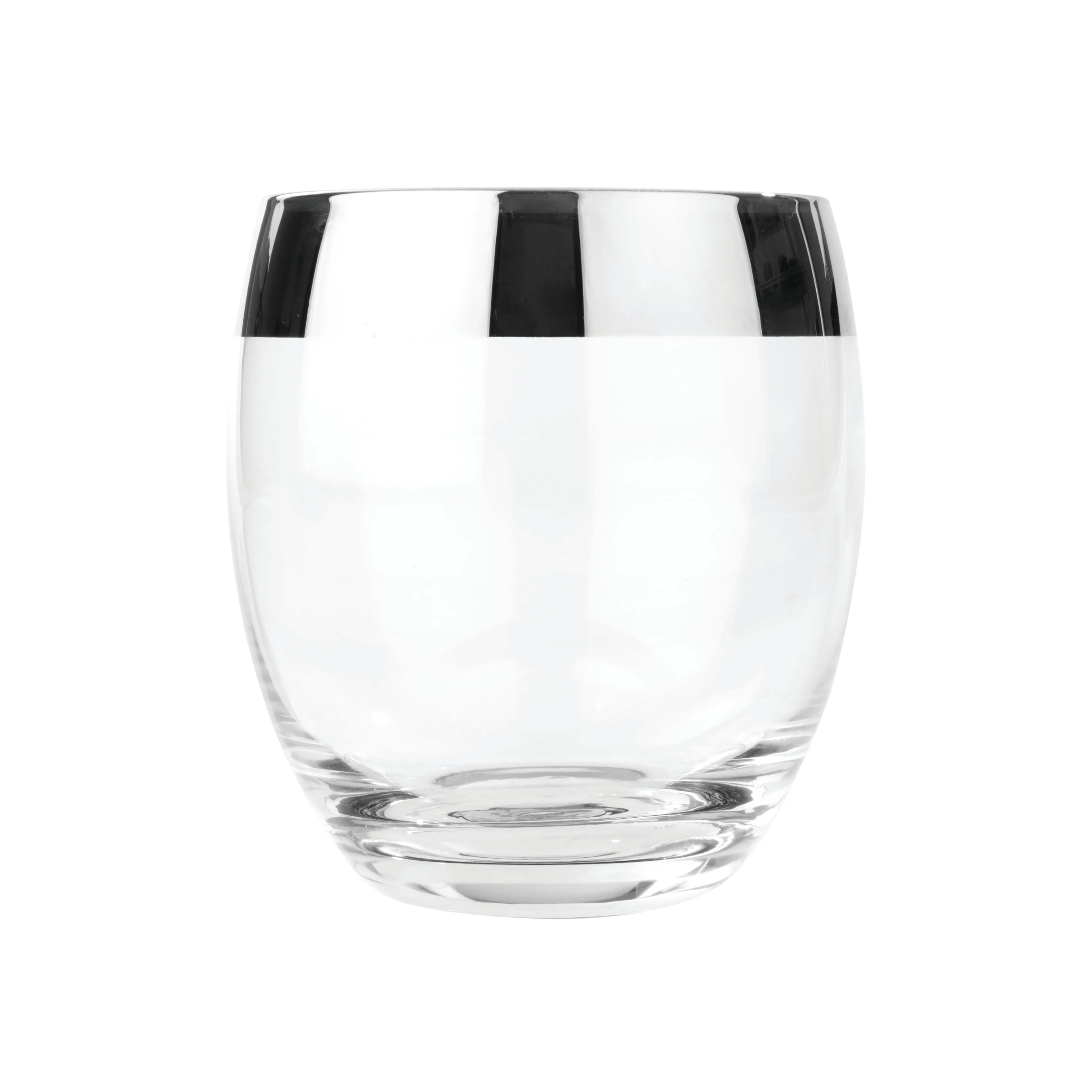 CHROME RIM CRYSTAL TUMBLERS
