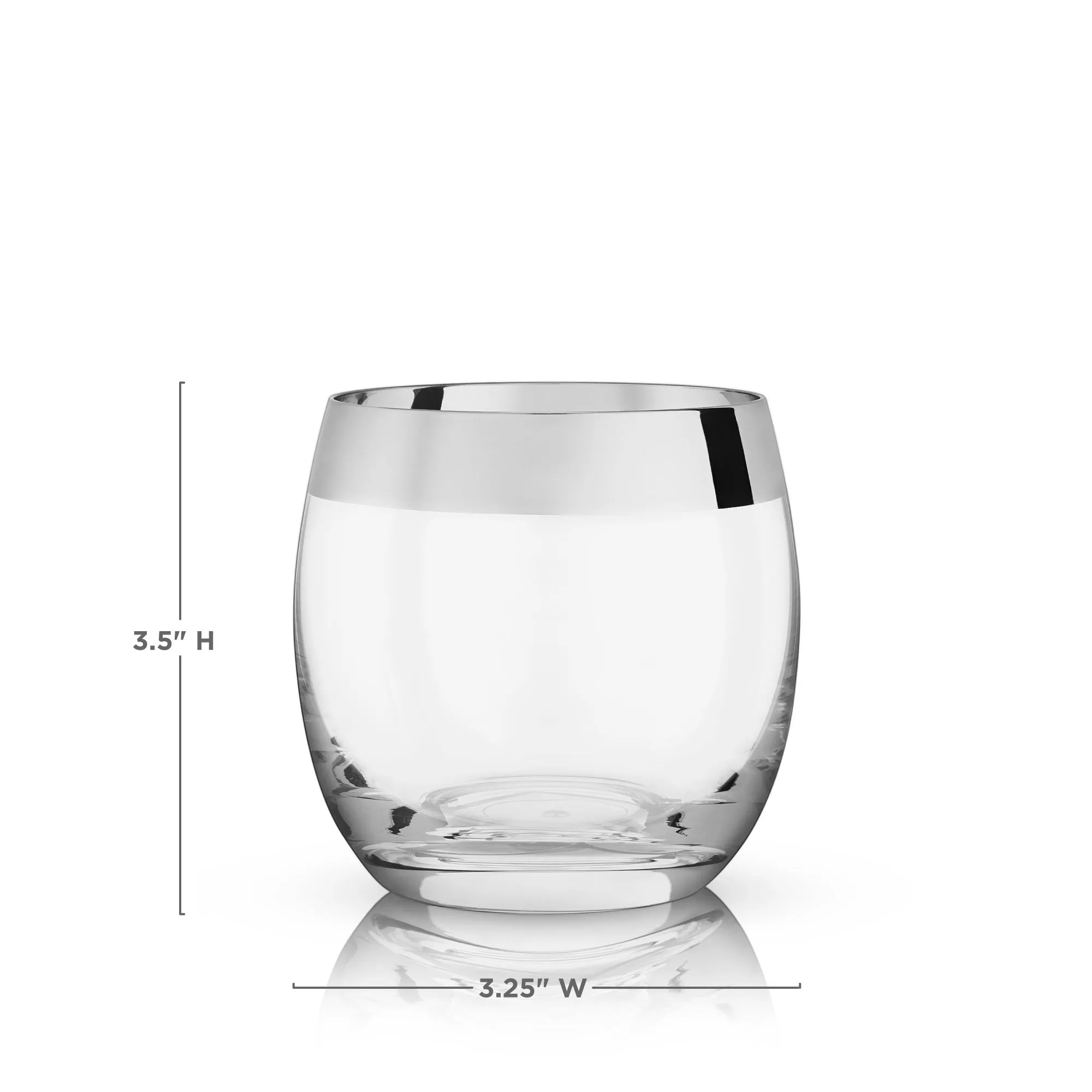 CHROME RIM CRYSTAL TUMBLERS