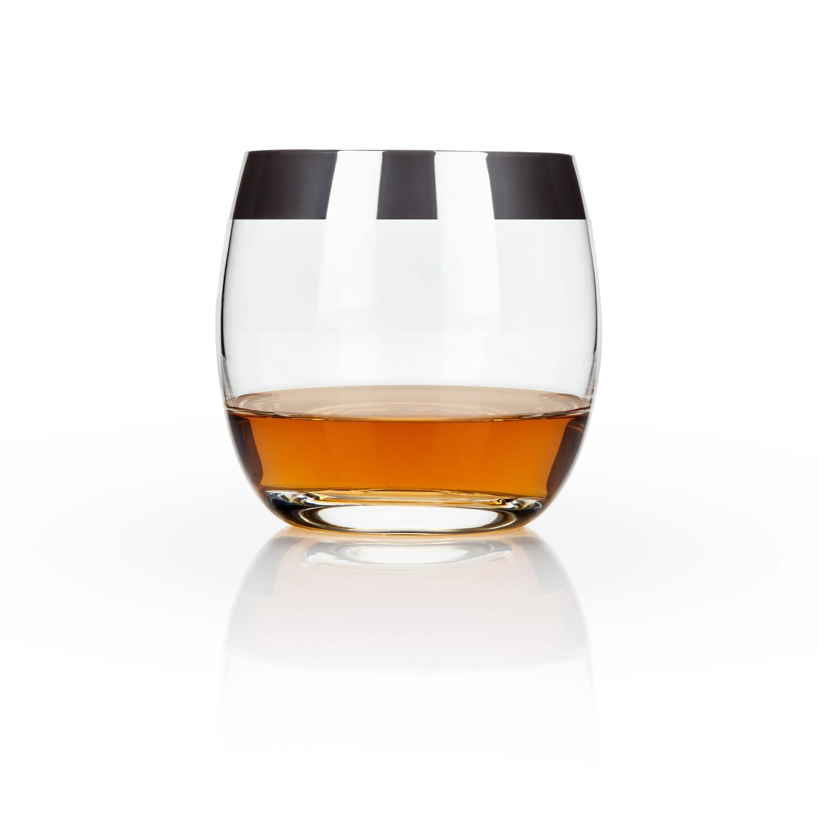 CHROME RIM CRYSTAL TUMBLERS