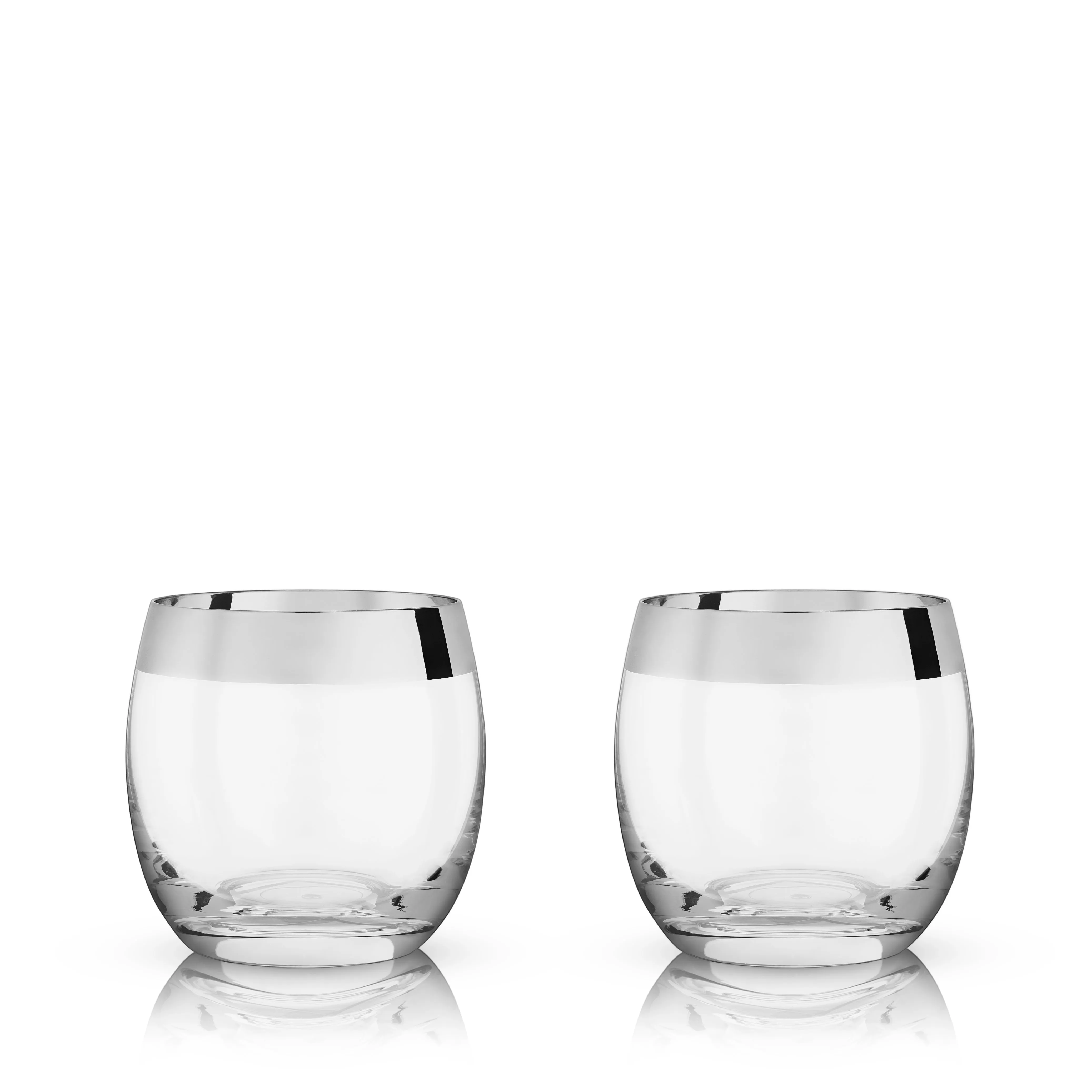 CHROME RIM CRYSTAL TUMBLERS