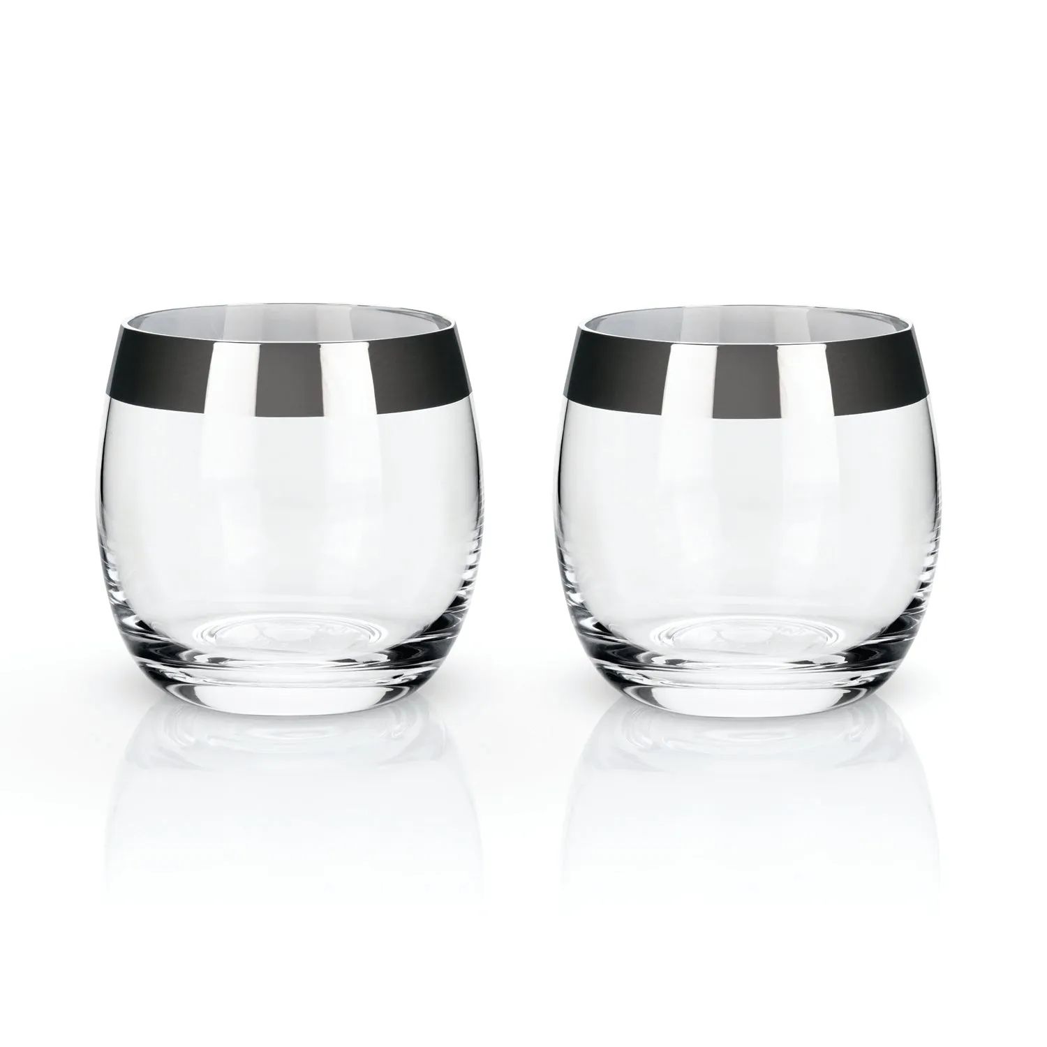 CHROME RIM CRYSTAL TUMBLERS