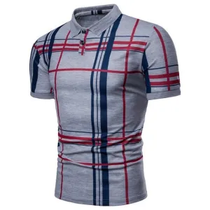 Classic Plaid Summer Polo Shirt