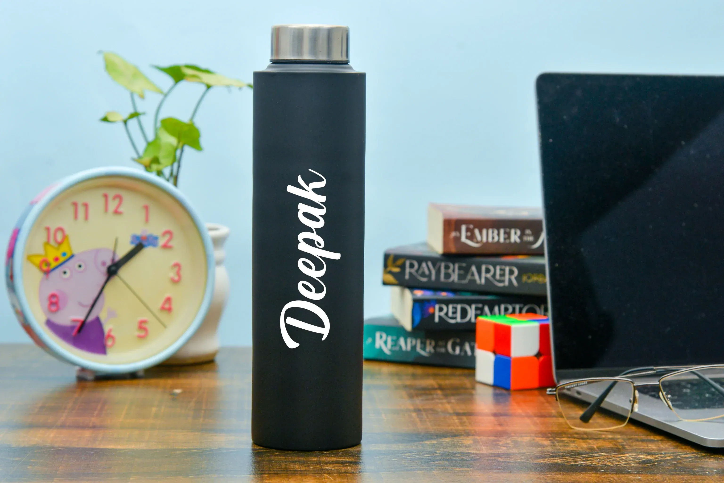 Classy Executive Diary   Classic Metal Pen   Classic Smart Bottle  (Black) - Grey