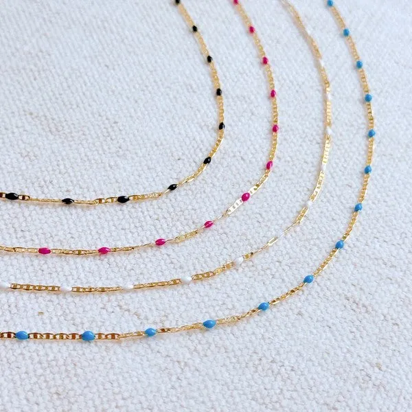 Color Pop Enamel Chain Necklace