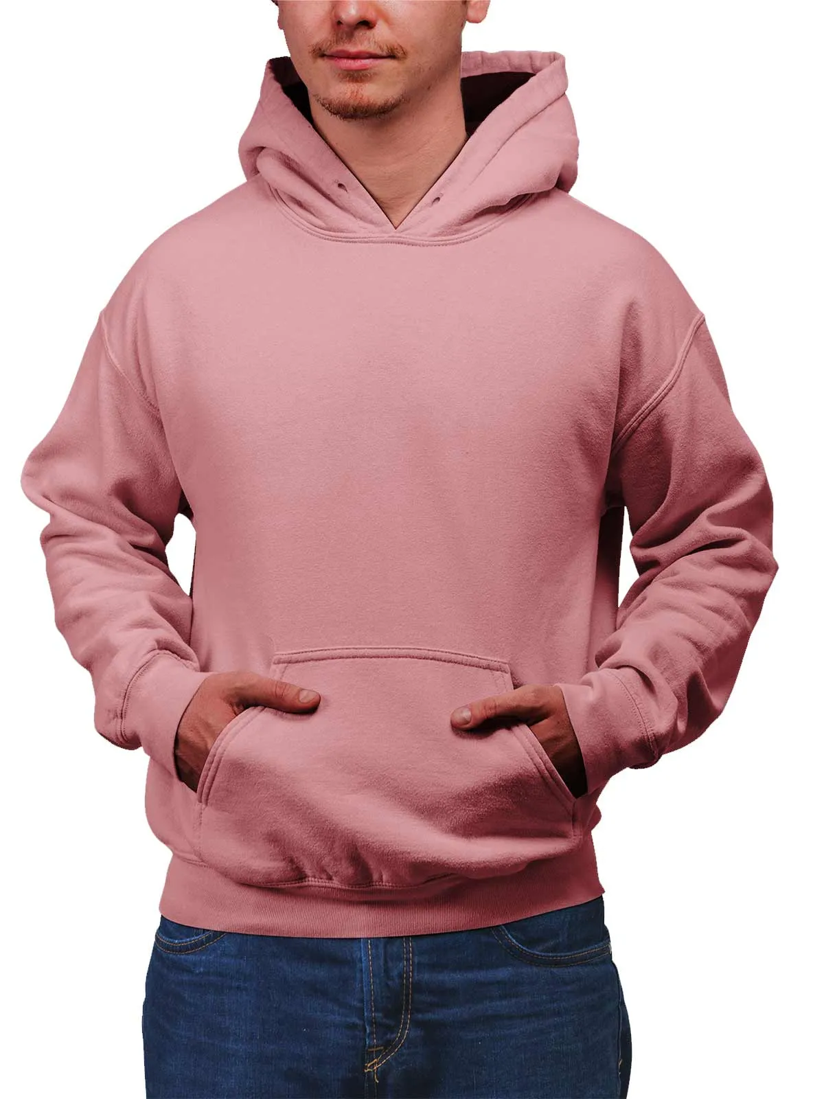 Coral Peach Plain Cotton Hoodie for Men & Women