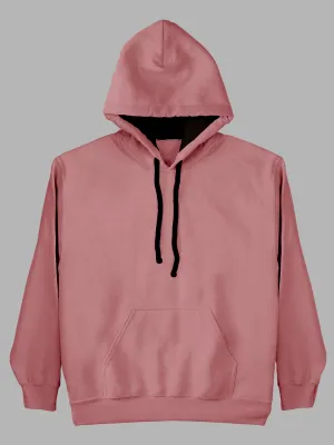 Coral Peach Plain Cotton Hoodie for Men & Women