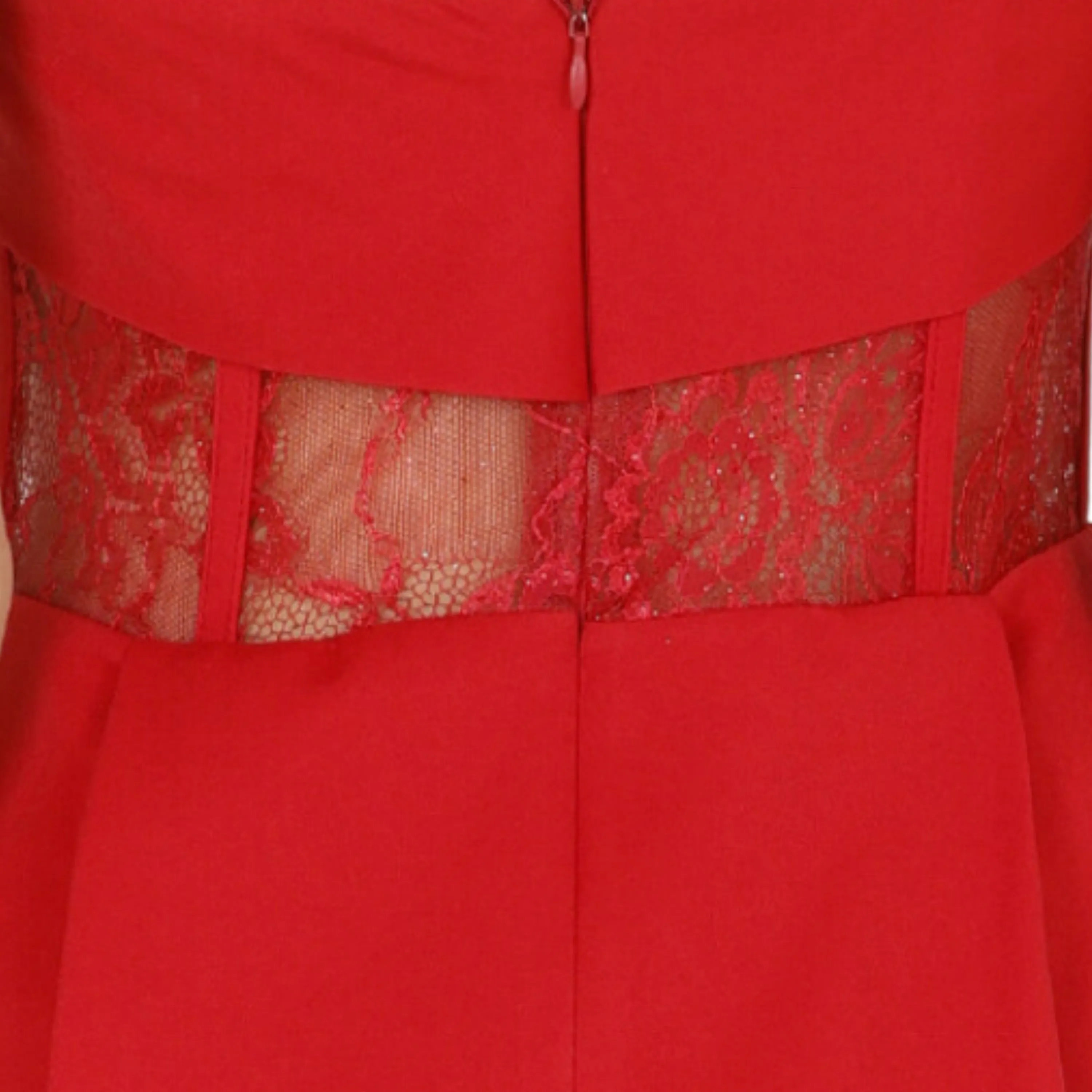 Daisy Strapless Lace Corset Dress (Red)