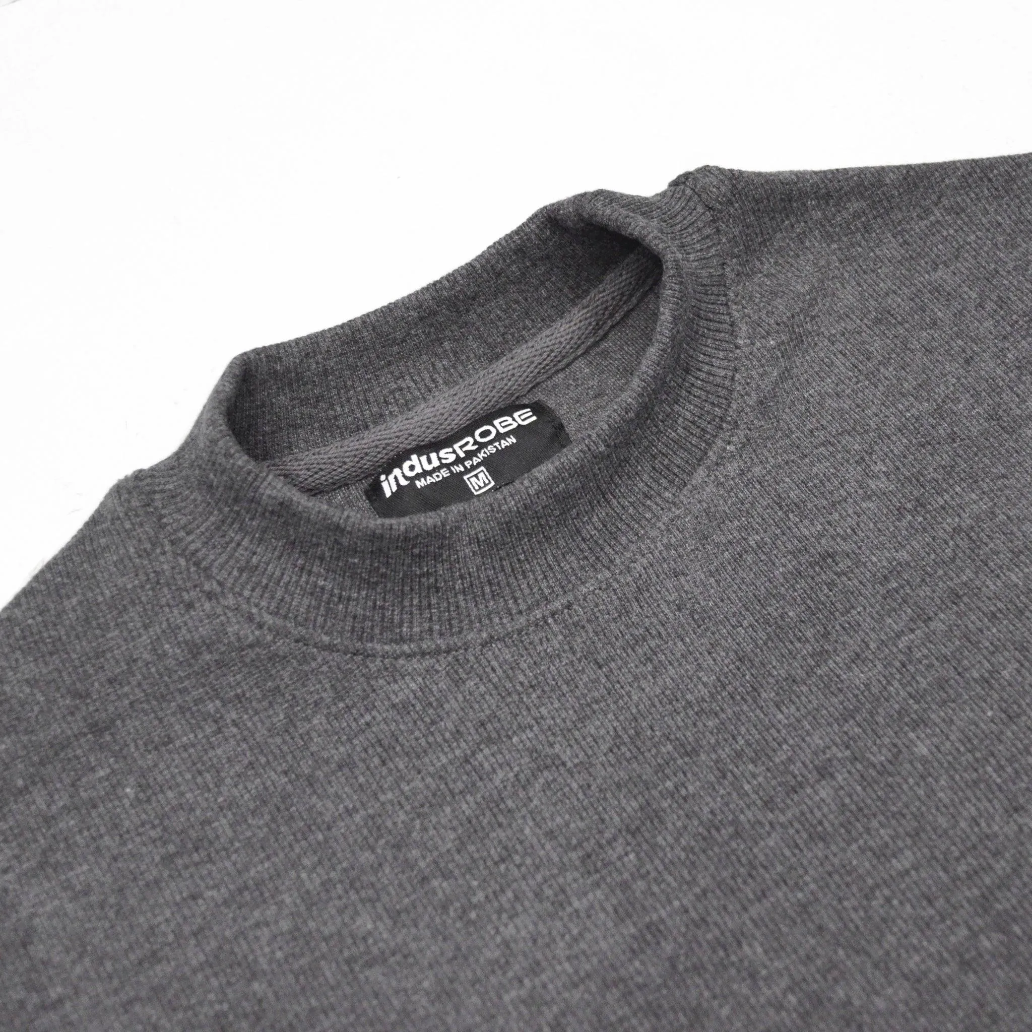 Dark Grey Mock Neck Sweatshirt for Men