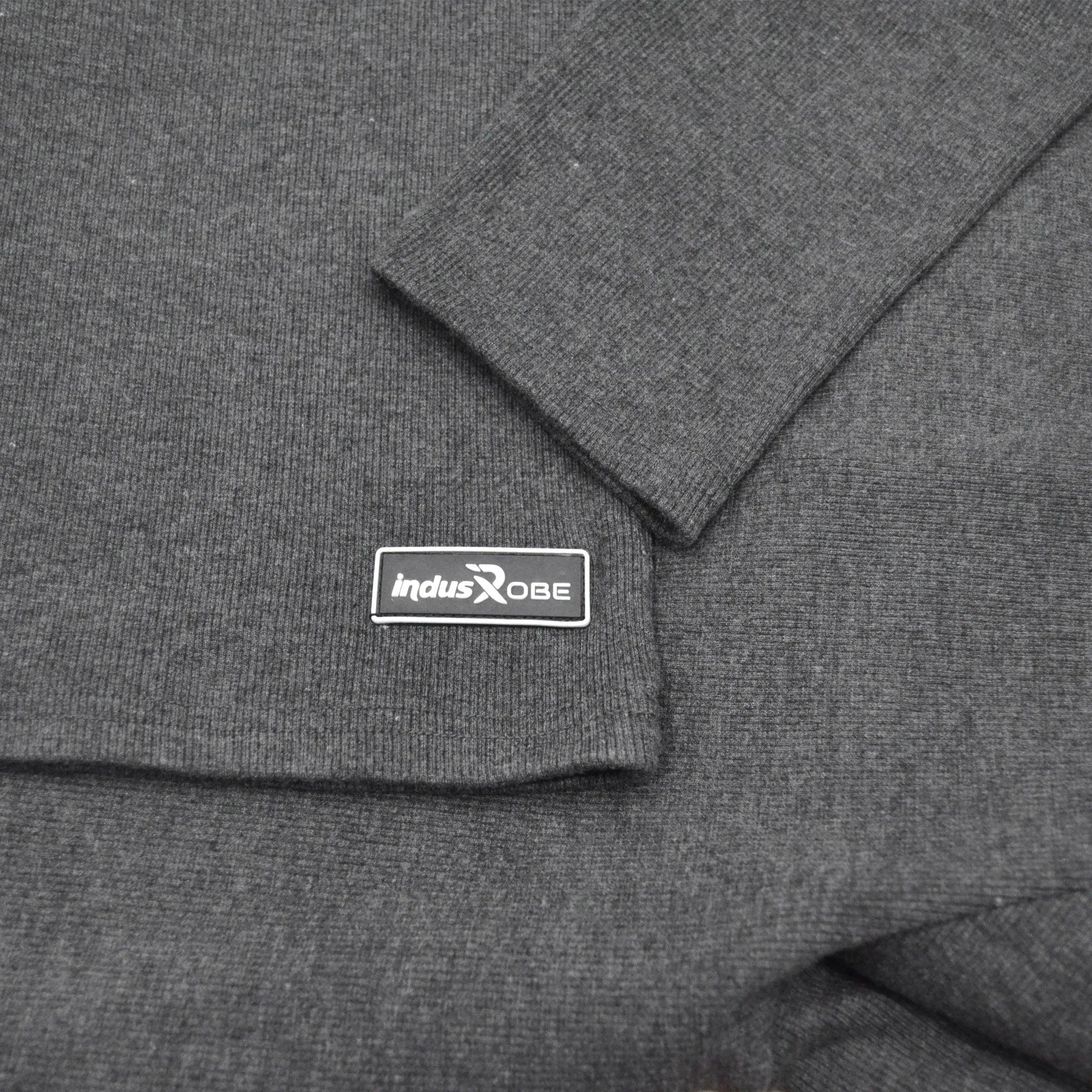 Dark Grey Mock Neck Sweatshirt for Men