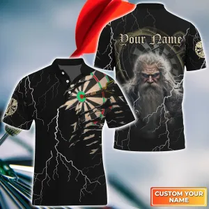 Darts Paint Splash Personalized Name 3D Viking And Darts Polo Shirt With Pocket For Dart Team Player Tad Mid 46