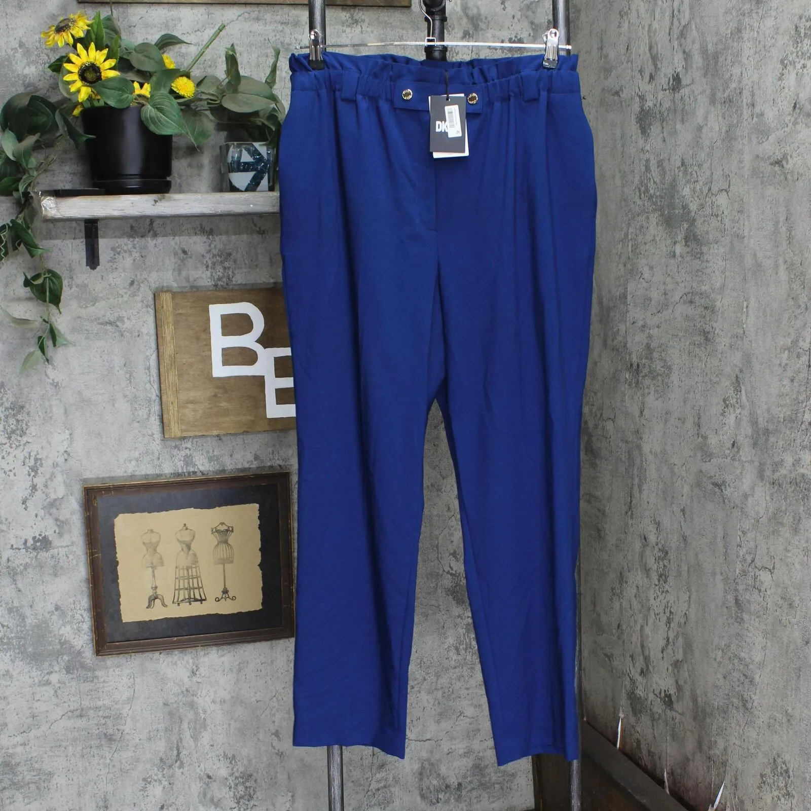 DKNY Women's High-Rise Paperbag-Waist Ankle Pants UE2P7566