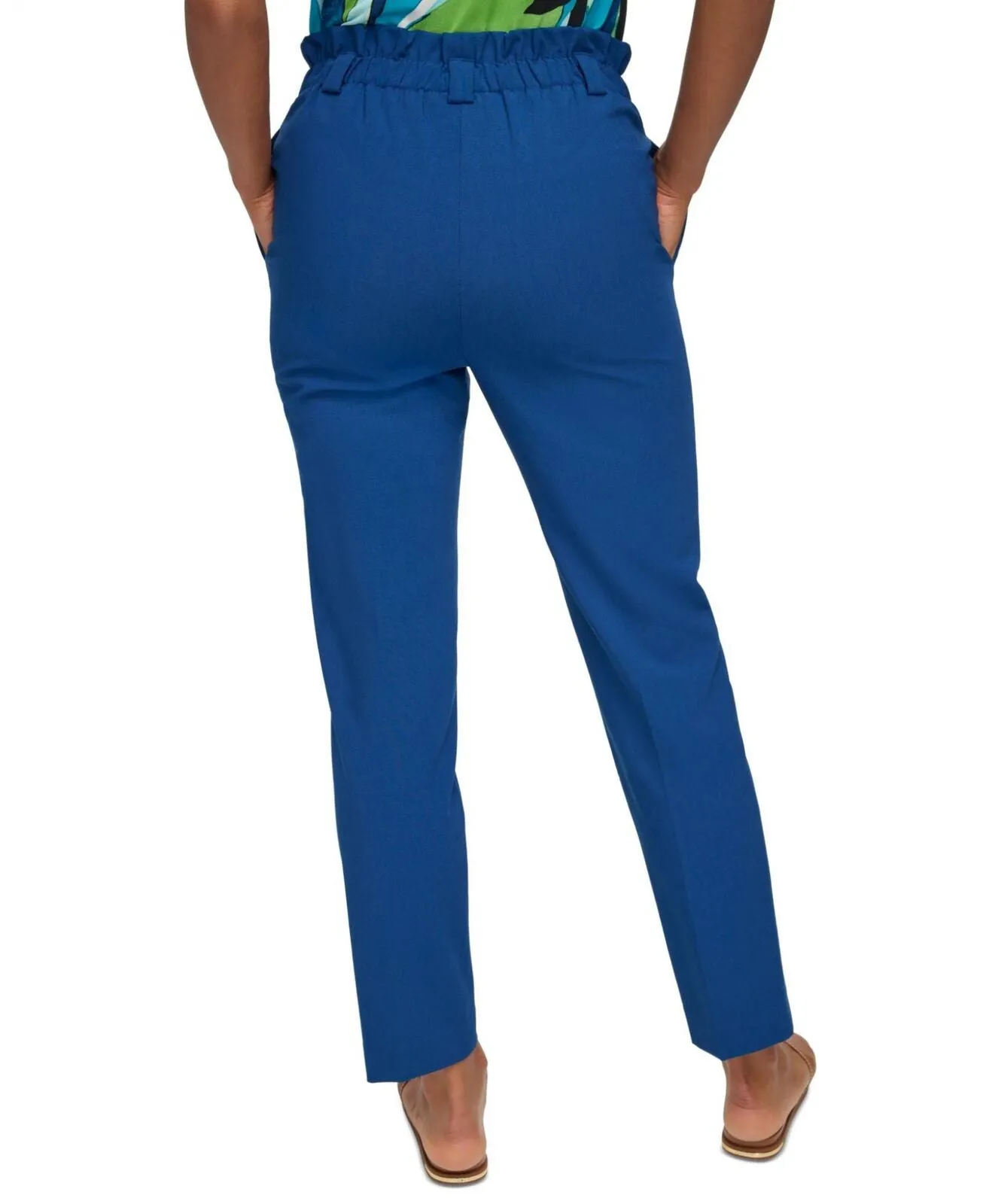 DKNY Women's High-Rise Paperbag-Waist Ankle Pants UE2P7566