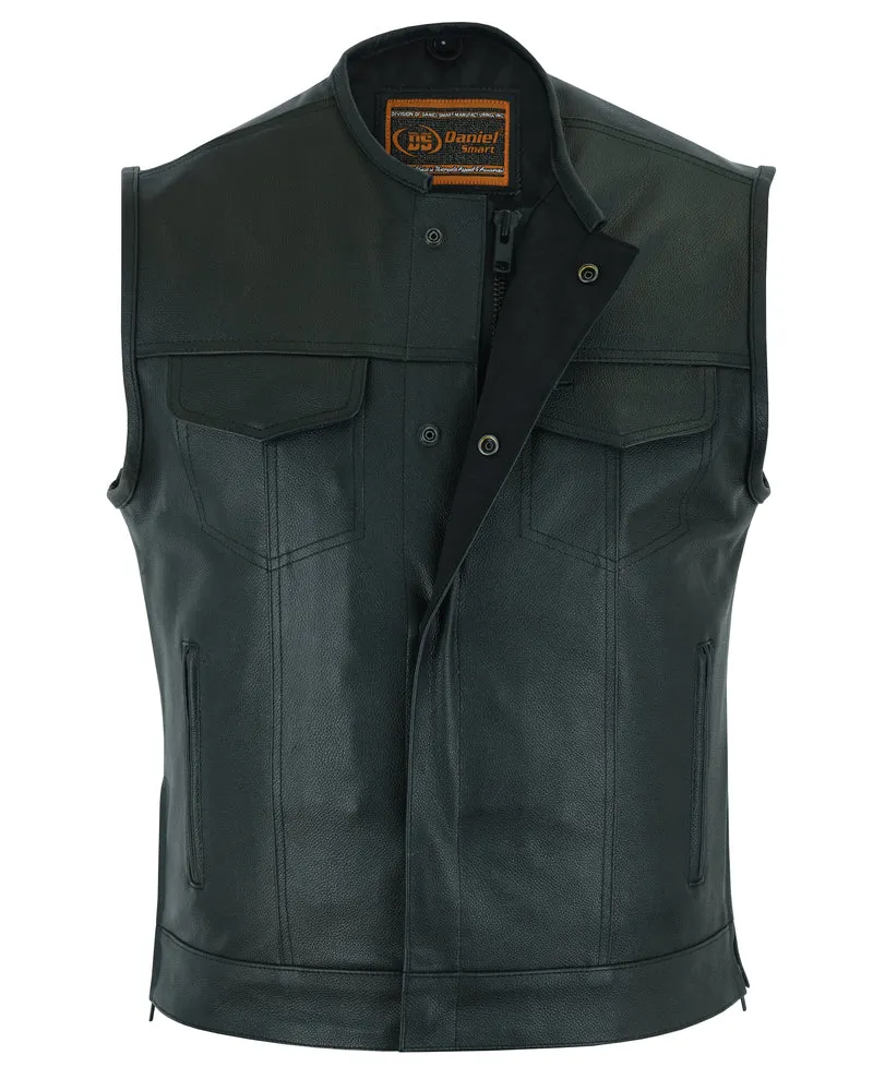 DS Eclipse Black Motorcycle Vest - Hidden Smart Access Pockets & Durable Lining