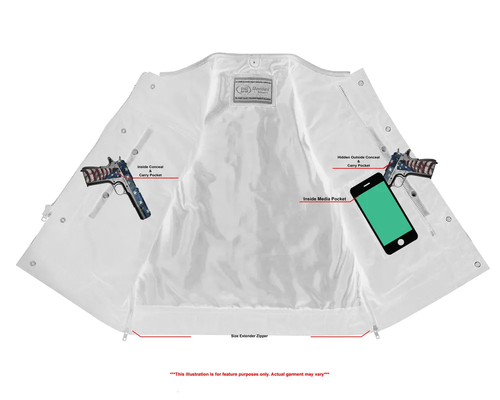 DS Eclipse Black Motorcycle Vest - Hidden Smart Access Pockets & Durable Lining