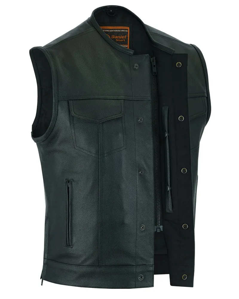DS Eclipse Black Motorcycle Vest - Hidden Smart Access Pockets & Durable Lining