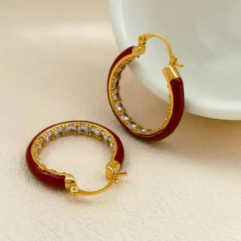 Elegant Minimalist Retro Temperament Hoop Earrings