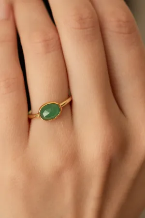 Emerald Rose Cut Solitaire