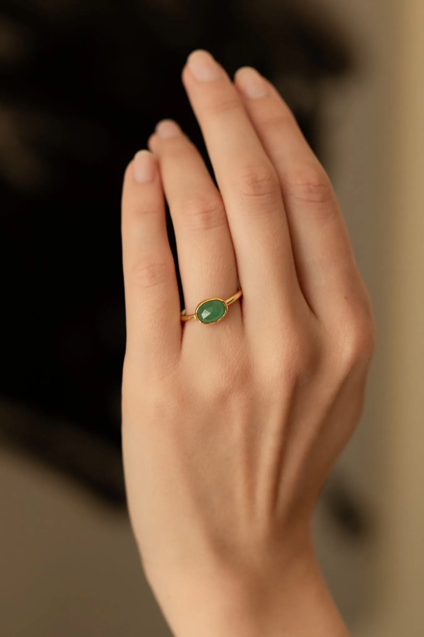 Emerald Rose Cut Solitaire
