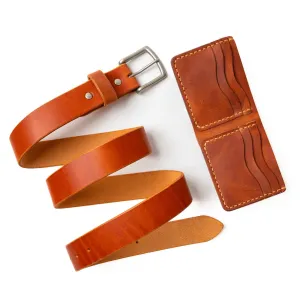 English Tan Belt & Wallet Bundle
