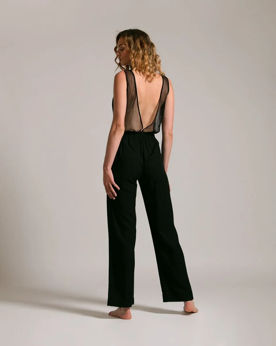 FELICIE FISHNET OPENBACK OVERALL