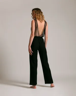 FELICIE FISHNET OPENBACK OVERALL