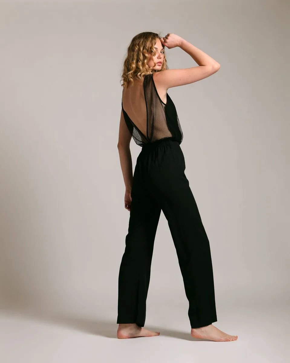 FELICIE FISHNET OPENBACK OVERALL