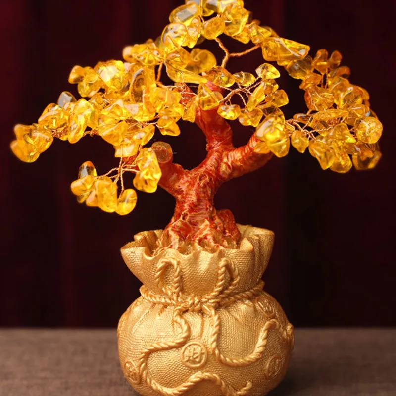 Feng Shui Auspicious Natural and Authentic Crystal Wealth Tree Decor