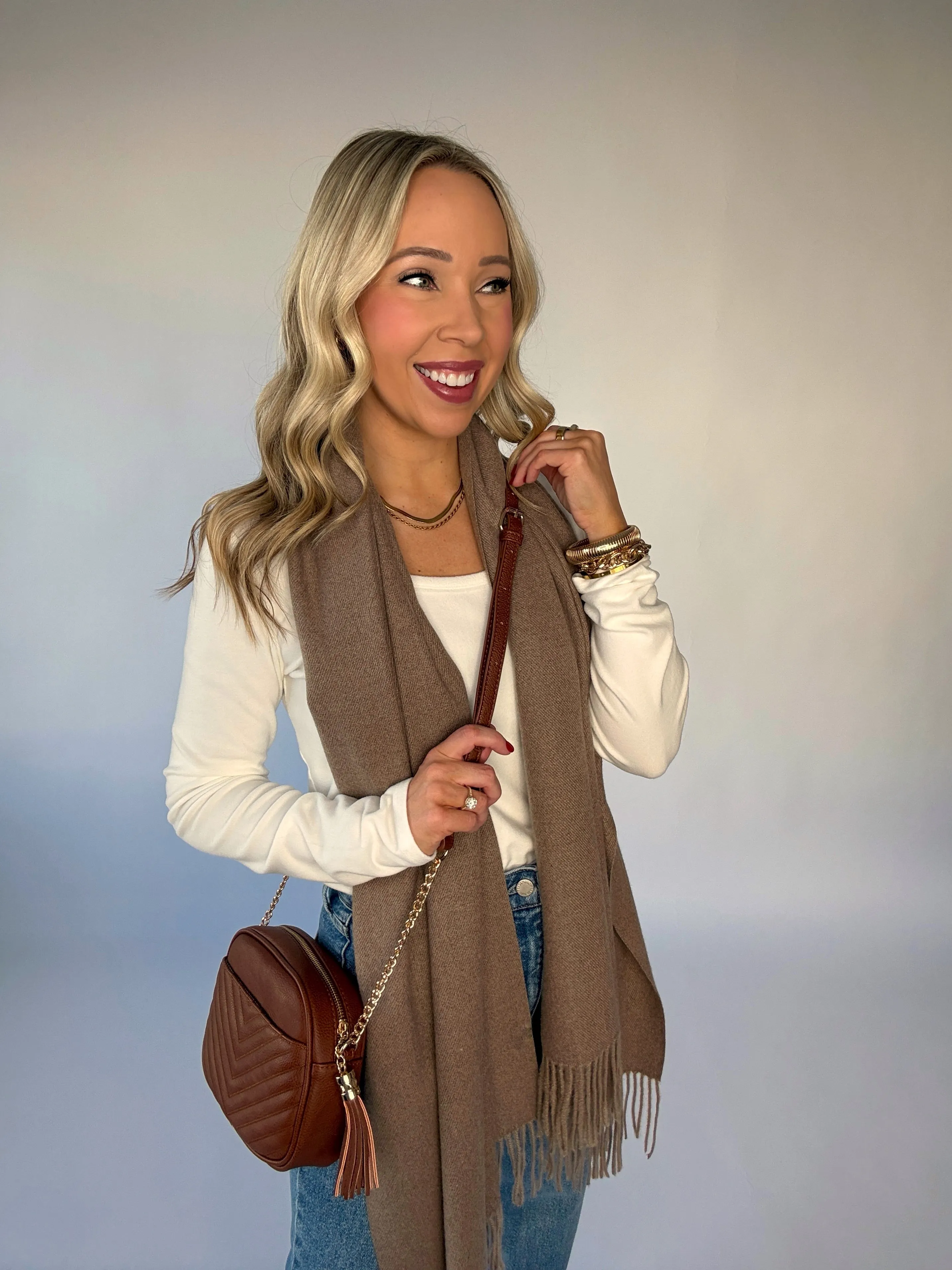 Frosted Sky Long Sleeve Top - White