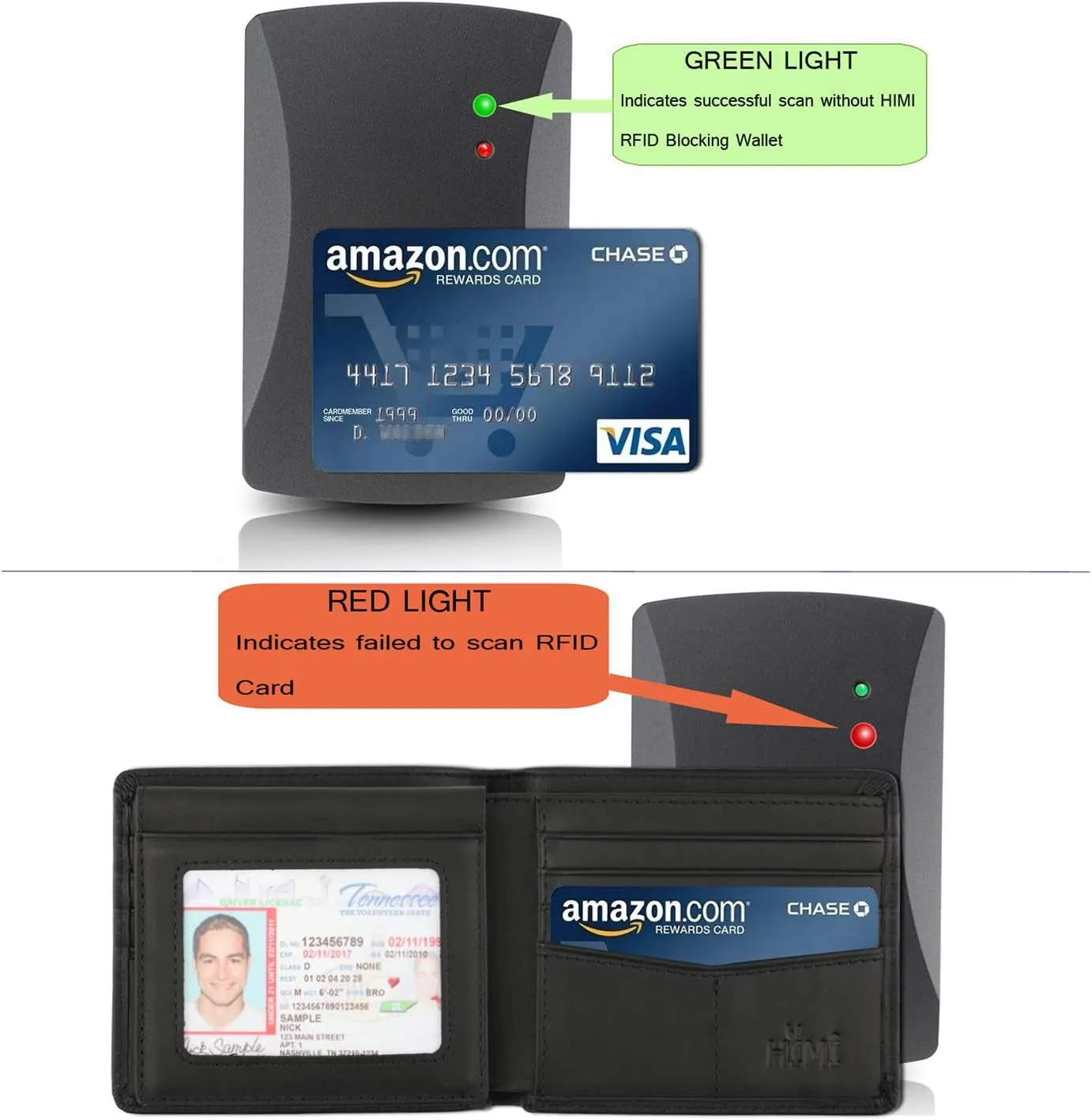 Genuine Leather Bifold Wallet for Men with 2 ID Window