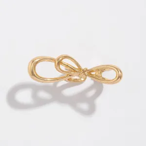 Geometric Minimalist Metal Bowknot Ribbon Ring